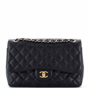 Chanel Jumbo Classic Double Flap Bag Quilted Caviar
